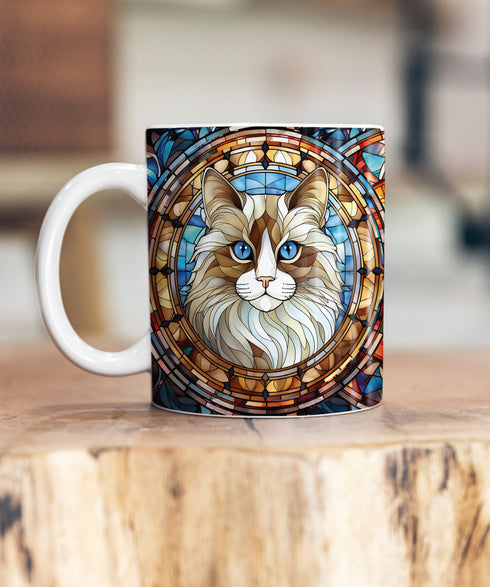 Cat Ragdoll Suncatcher Artwork Ceramic Mug